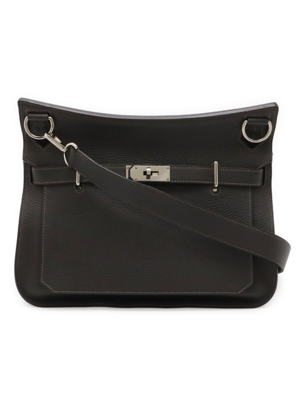 Hermes Jypsiere 34 Shoulder Bag Crossbody Togo Leather Gray